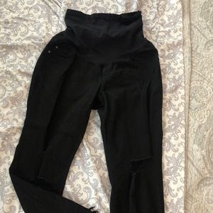 Jessica Simpson Black Distressed Maternity Jeans